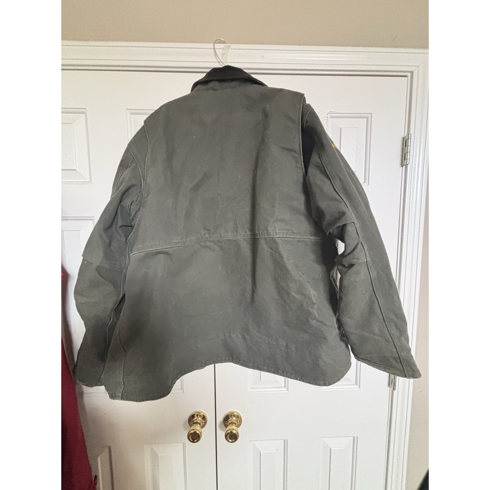 Carhartt Green Jacket Sherpa Lined RN 14806 Zips 5 Pockets Pre-owned Banded Slvs - Picture 6 of 7